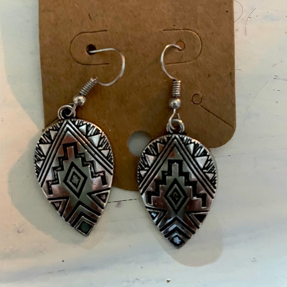 Silver drop earrings